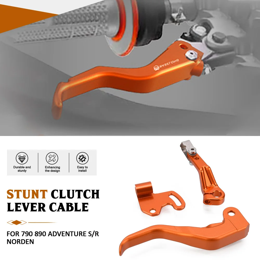 

For 790 Adventure S/R 2018-2019-2020-2021-2022-2023 Two Finger Shorty Levers 890 Adventure S/R 10% Force Reduction Clutch Lever