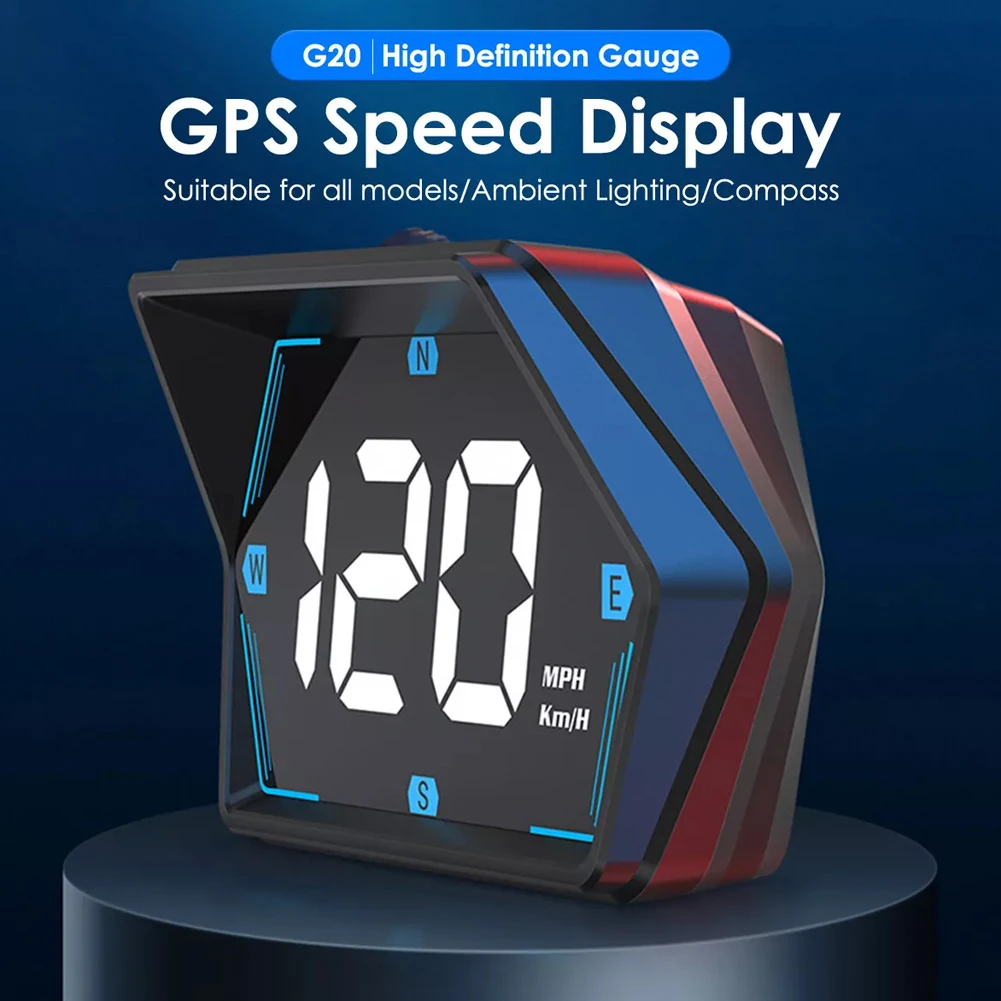 سيارة الرقمية GPS عداد السرعة HD LED عرض سرعة MPH KMH HUD البوصلة الرقمية GPS HUD السرعة الزائدة إنذار عداد السرعة عداد المسافات
