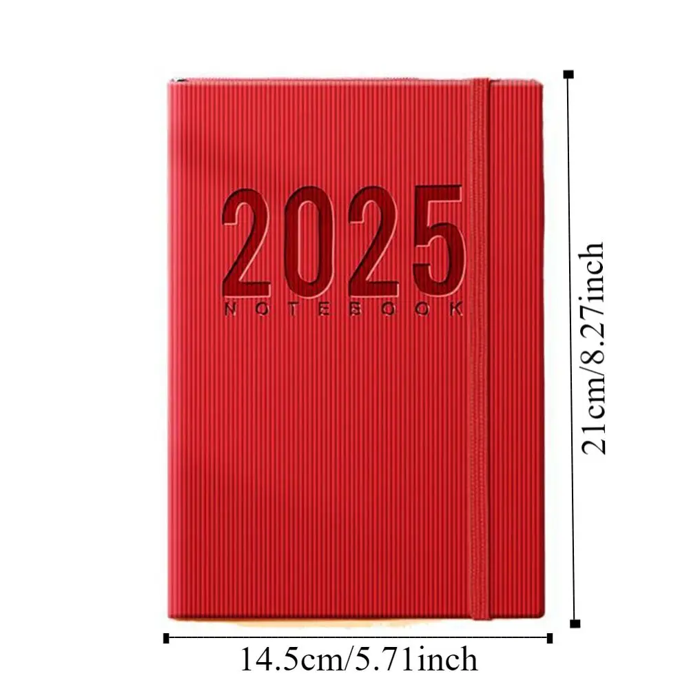 12 Months 2025 Schedule Planner Notepad Time Management Textured PU 365 Days Notepad Portable Thicken Paper a5 Diary Notepad