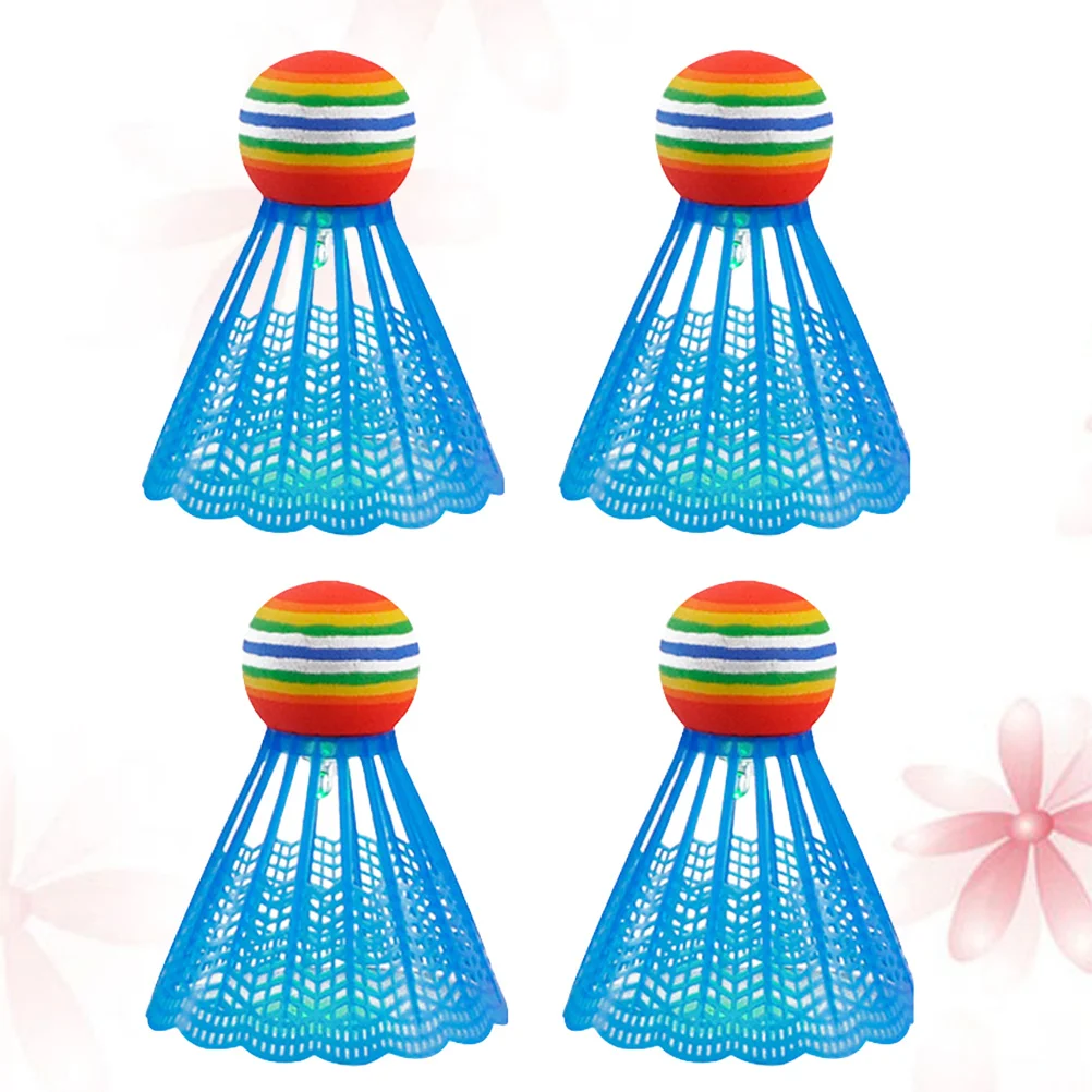 4 قطعة LED تضيء كرات كرة الريشة قسط النايلون مقاومة قوية مستقرة الطيران الريشة للاستخدام المدرسي للتدريب الترفيهي #4