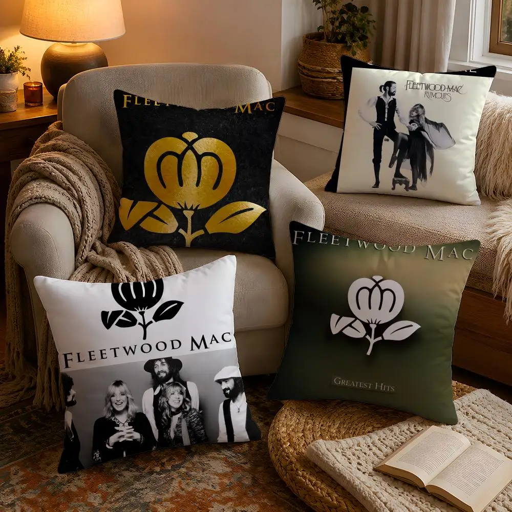 Fleetwood Rock Band Mac Pillow Case Soft Plush Cushion Cover Double Print and Invisible Zipper for Sofa Home Car Use