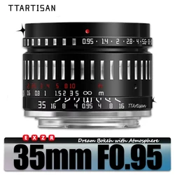 TTARTISAN APS-C 35mm F0.95 Super Large Aperture MF Camera Lens for Portrait Fujifilm XF Sony E A7Riii Canon EOS R Nikon Z Mount