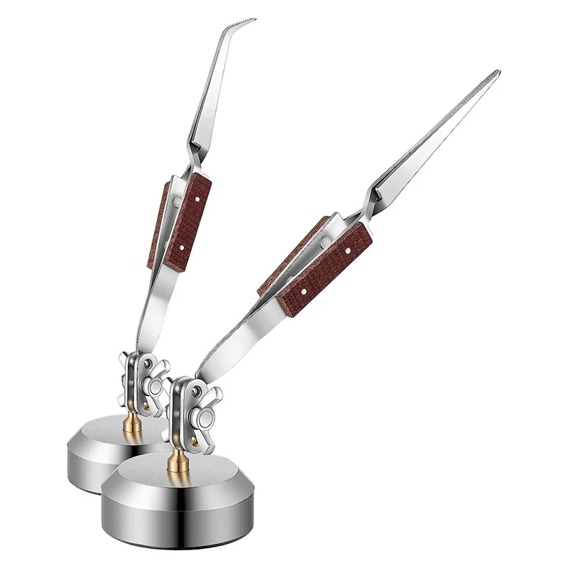 

CYCLI-2 PCS Soldering Tweezers Set + Base 360° Rotation For Jewelry Making, Welding, Repairing
