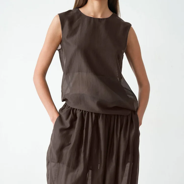 

2026 New Summer Casual Loose Fit Set Women's Fashion Set Elegant Solid Color Top Modern Wide Leg Pants 2-Piece Outfits
