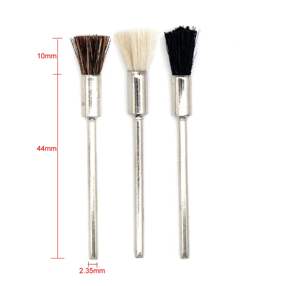 20PCS Steel Copper Wire Brush Set 2.35mm Shank Bristle Brushes for Jewelry Polishing Drill Rotary Tools Metal Rust Removal