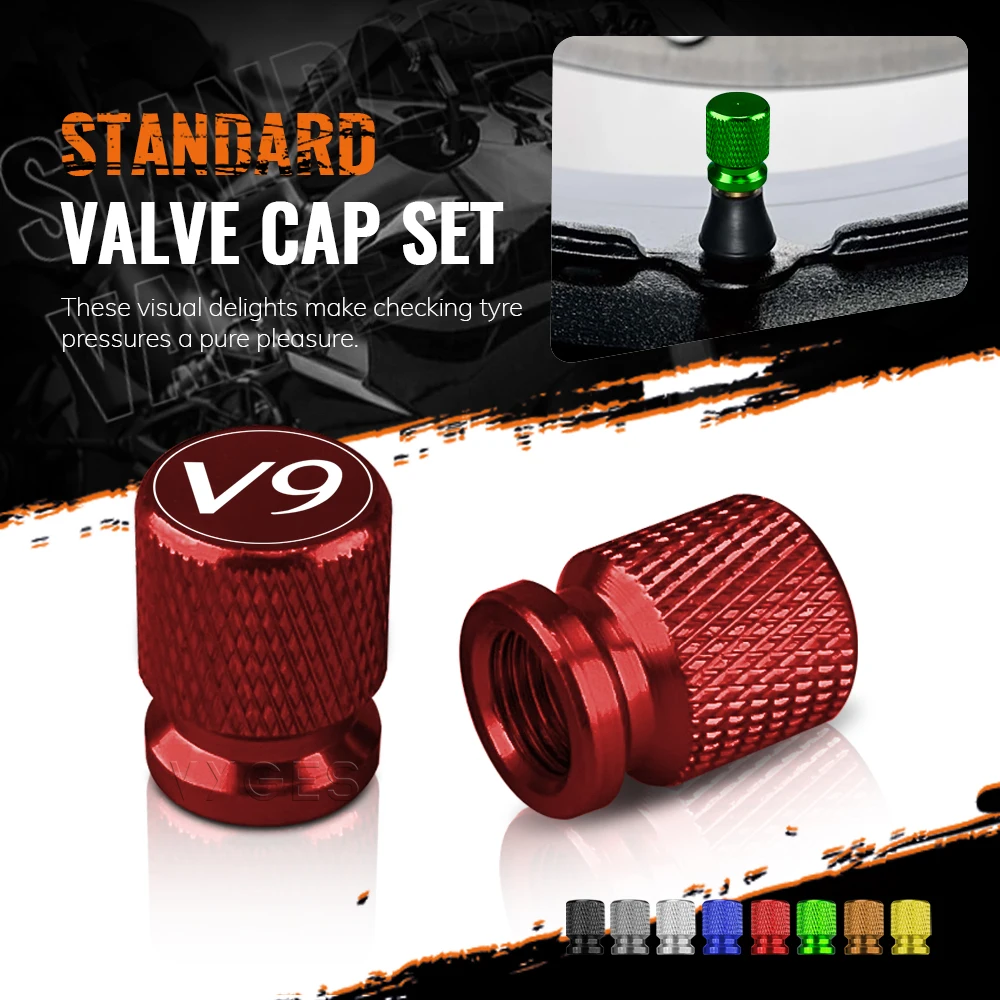 Motorcycle Accessories CNC Aluminum Standard Valve Cap Set For Moto Guzzi V7 V 7 V9 V 9 Tire Caps Set