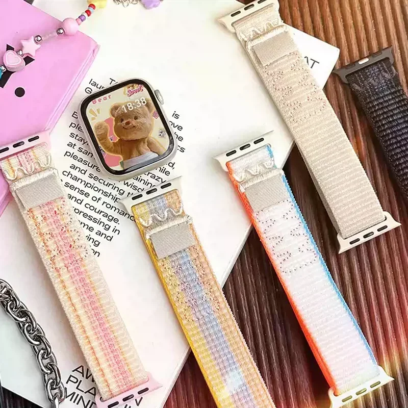 Armbänder für Apple Watch Band 45 mm 46 mm 42 mm 49 mm 44 mm für Nike Nylon Sport Loop Armband Correa iWatch 10 9 8 7 6 5 4 SE Ultra 2 – Detail 8