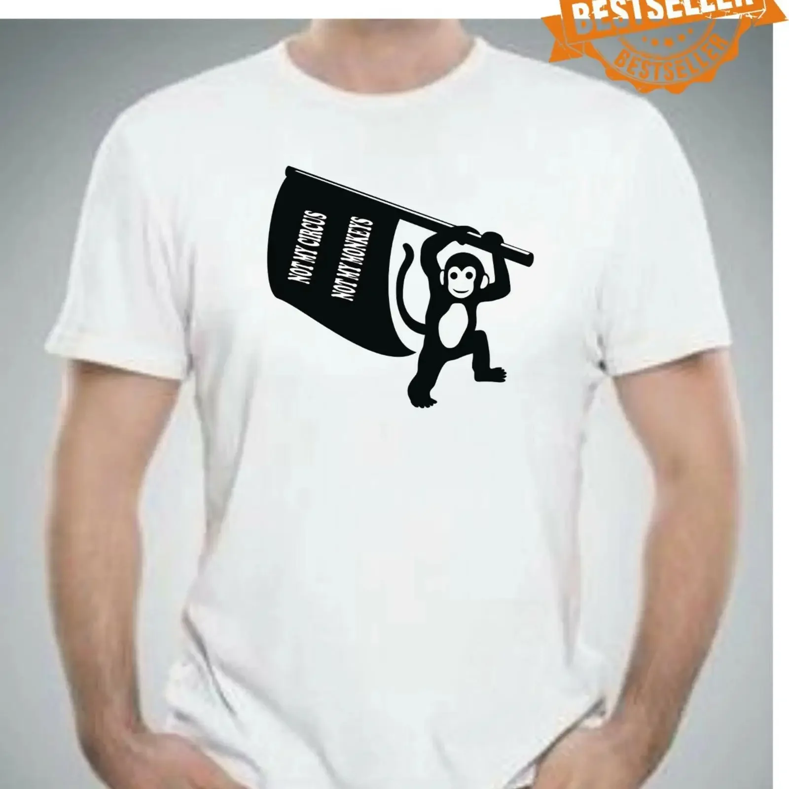 NOT THE MONKEYS CIRCUS T shirt UNISEX Funny Ape POLSKI PROVERB S XXL vintage Washed Unisex Top For Everyday Wear Casual