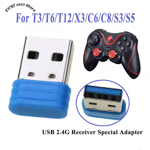 1PC 2.4G Bluetooth Wireless Gamepad USB Receiver Adapter For T3/T6/T12/X3/C6/C8/S3/S5 Game Controller
