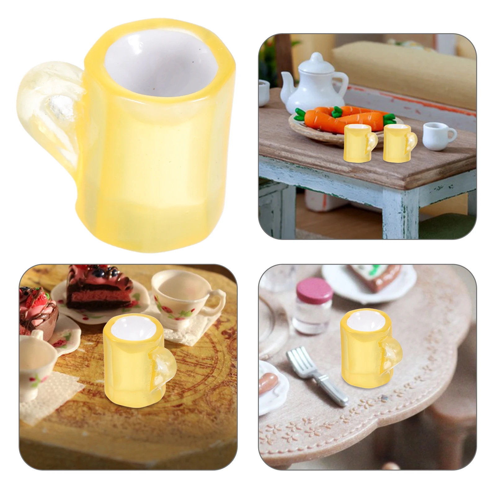 

20Pcs Miniature Resin Tiny Beer Glasses Transparent Small Size Durable Craft Accessories Dollhouse Accessories Photo Props
