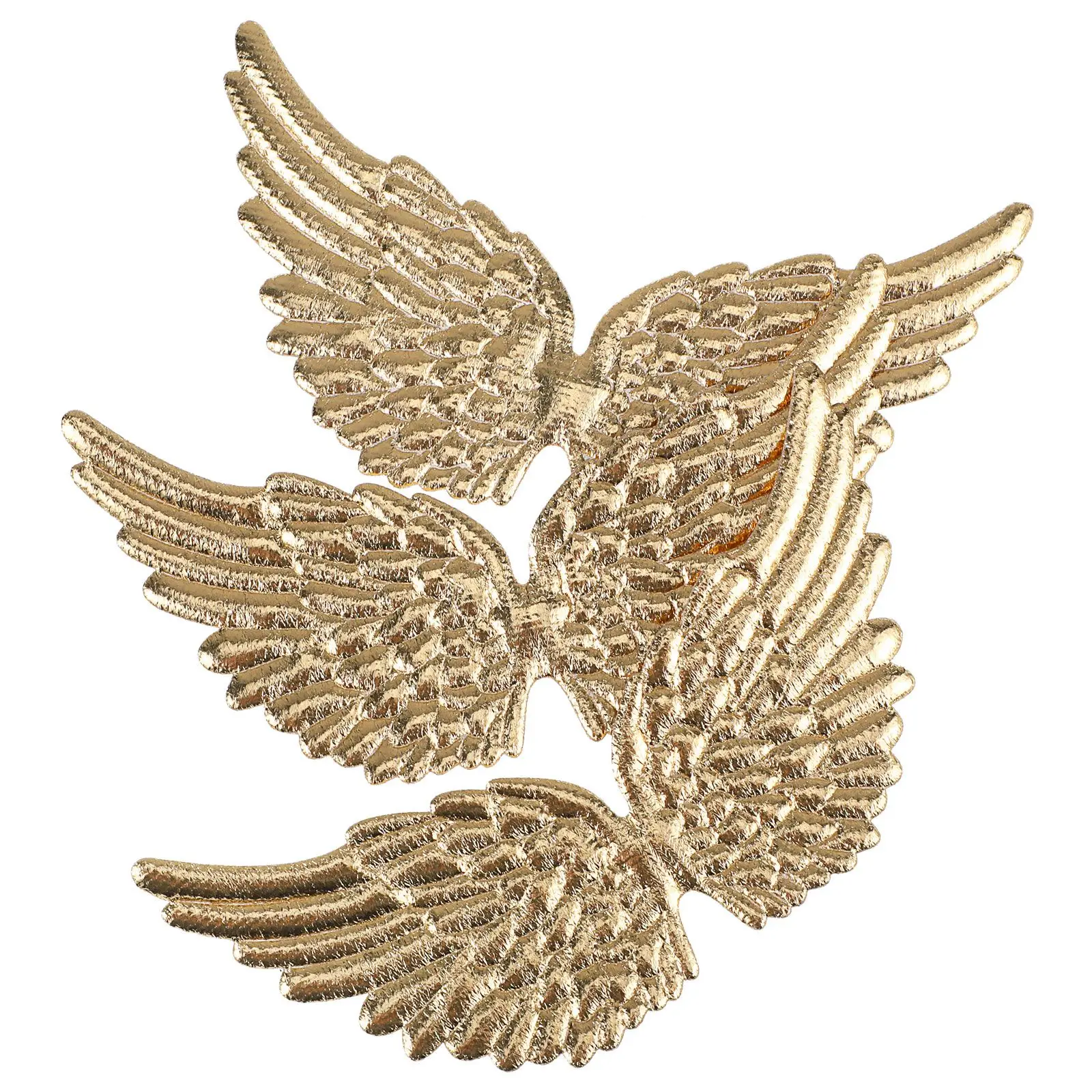 12 PCS Crafts Angel Wings Decoration Baby Fairy Embossed Gold Appliqué Miniature