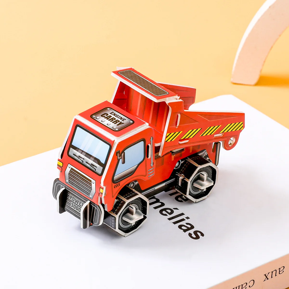 3D dessin animé ingénierie véhicule carton Puzzle pelle camion grue papier modèle pour enfants à la main bricolage jouet garçon cadeau P571