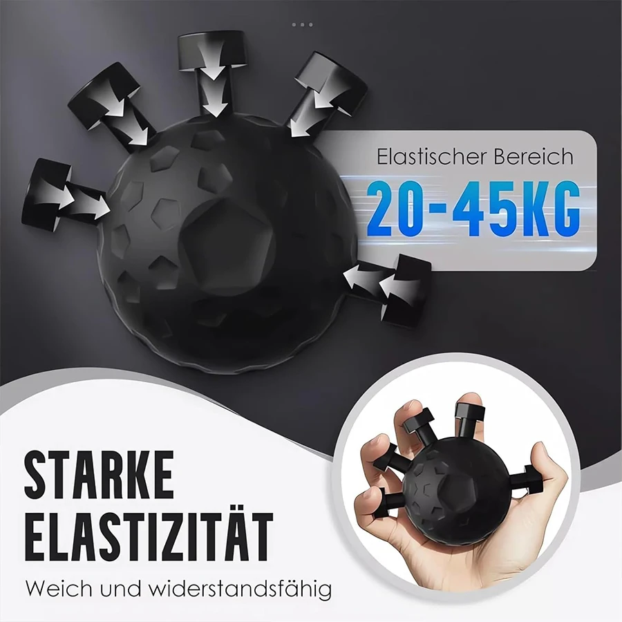Adjustable Hand Grip Strengthener - Forearm & Finger Exercise Ball, Squeeze Trainer for Guitarists, Climbers & Rehab Therapy