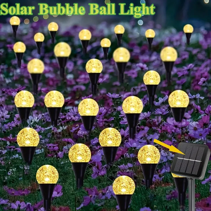 

10/20/30 Led Solar Bubble Ball Lawn Light Outdoor Waterproof Holiday Decoration Atmosphere Light String Ground Plug Light