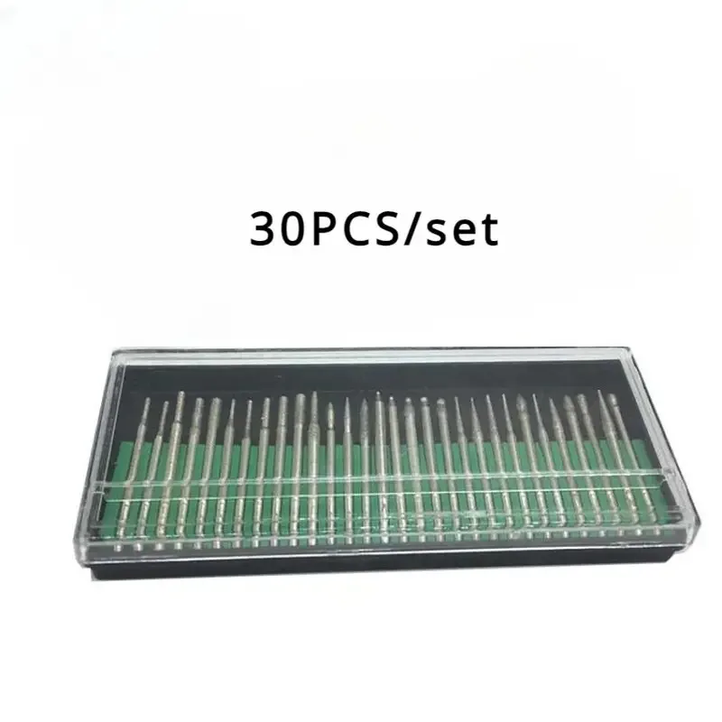 

Набор из 30 алмазных гравировальных насадок-игл для шлифовки, гравировки, полировки стекла, нефрита, камня, дерева, аксессуары для ручных инструментов