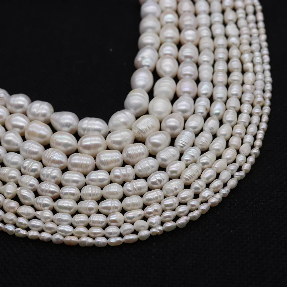 100% Natural Freshwater Pearls 2-3mm White Rice Shape Beads for Jewelry Making DIY Bracelet and Necklace Jewelry Accessories