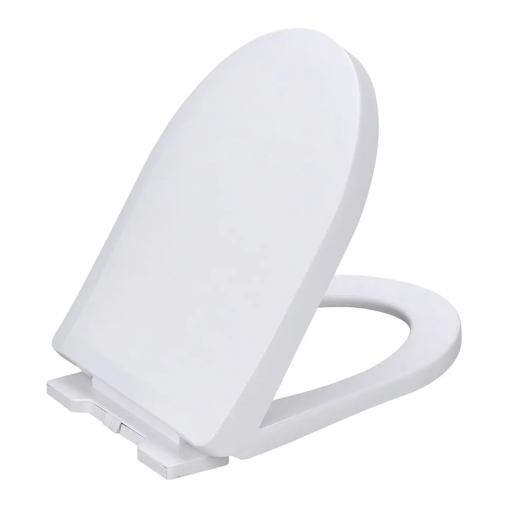 PP Toilet Seat Cover with Soft Close Hinge for Standard Round and Elongated Toilets Adjustable Fit Quick Drop Design