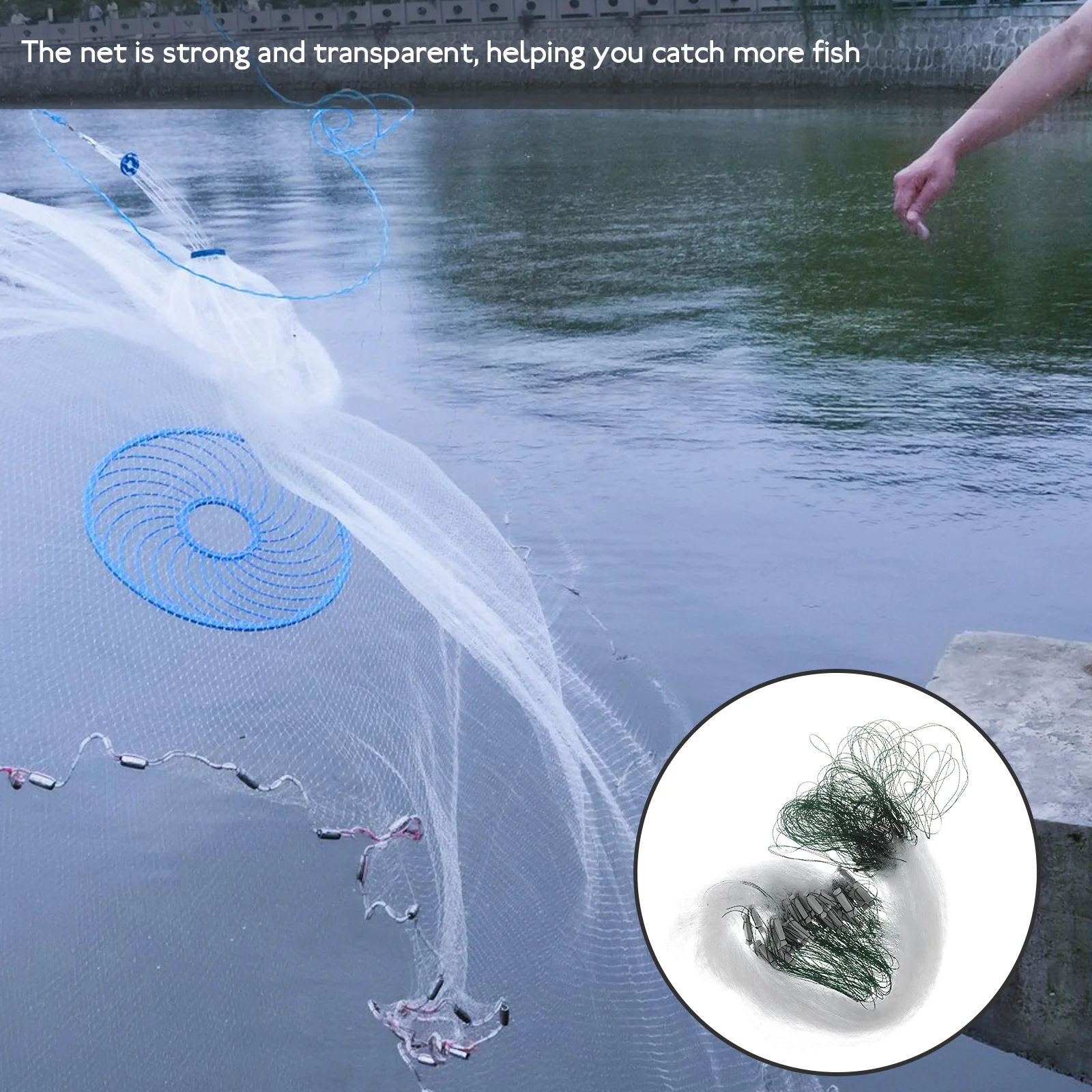 25m 1 Layers Fishing Net Monofilament Fishing Gill Network With Float Outdoor Fish Gillnet Trap Fishing