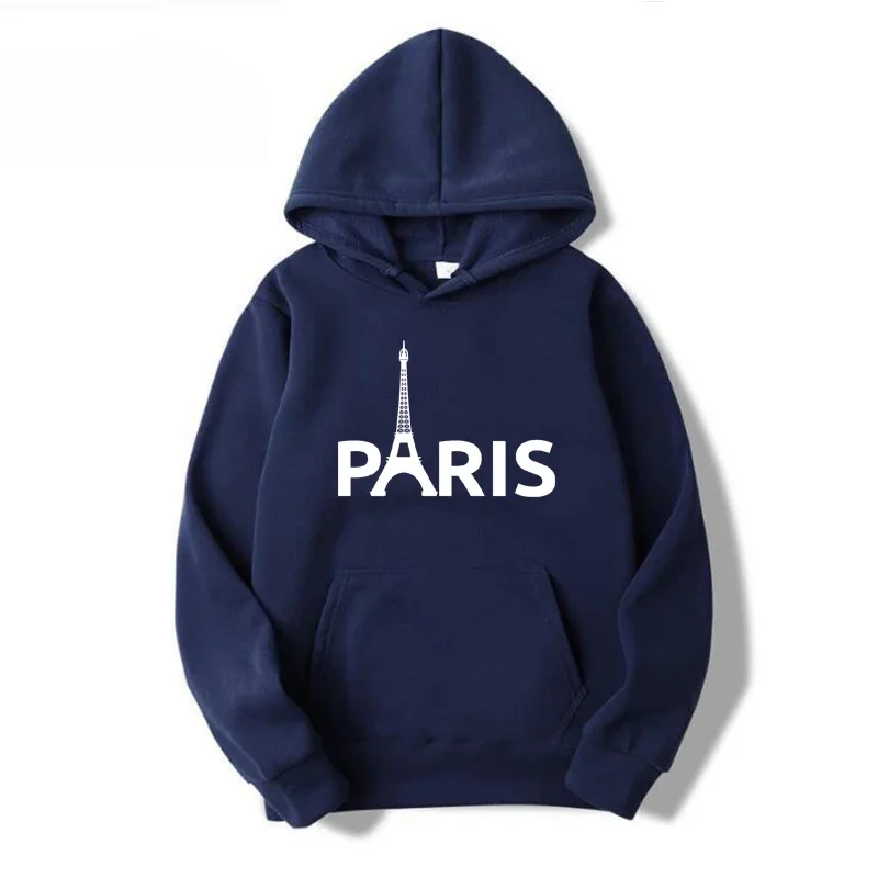 Spring Autumn Women Paris Printed Hoodies Fashion Lady Hooded Sweatshirts Hat Pattern Hoodies Casual Daily Wear