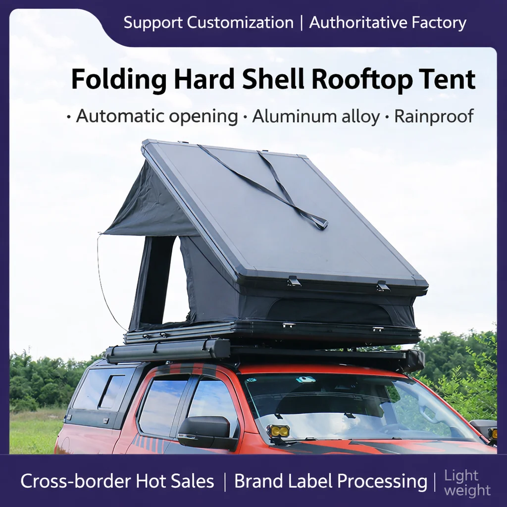 Waterproof Roof Top Tent with Hard Shell Aluminum Four-Season Use Quick Automatic Opening One Bedroom Capacity