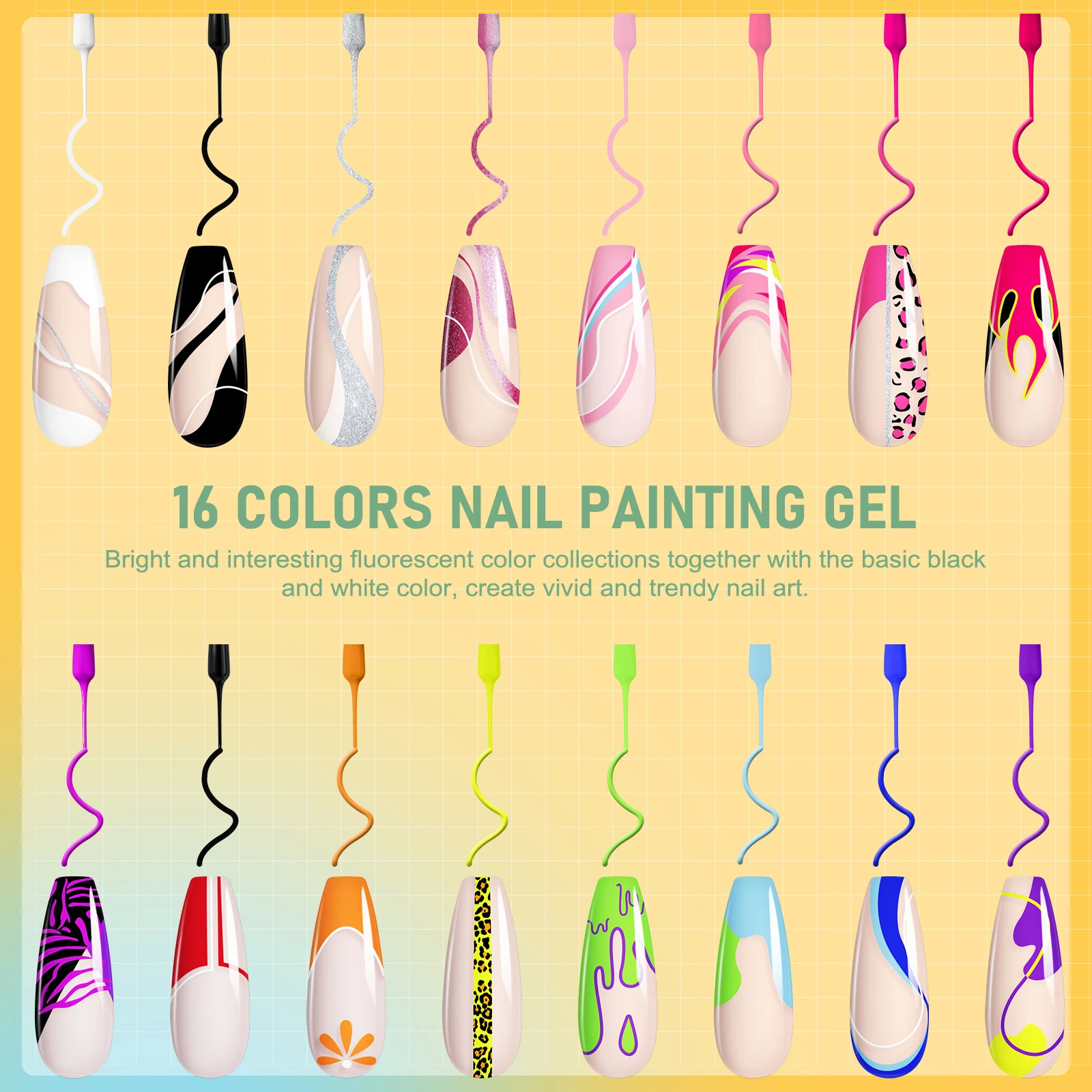 ROSALIND 10/16pcs Line Gel Nail Polish Set Semi Permanent UV Enamel For Nail Painting Drawing Manicure Varnish Nail Art