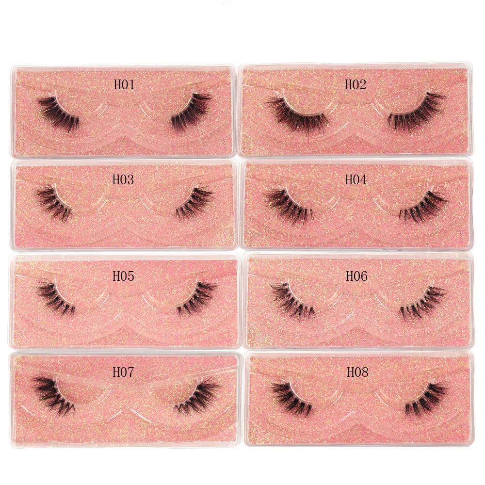 Half Eey Lash Neue 3D Nerz Wimpern Natürliche Falsche Wimpern Wispy Flauschigen transparenten band Wimpern Make-Up Halbe Wimpern Werkzeug H01