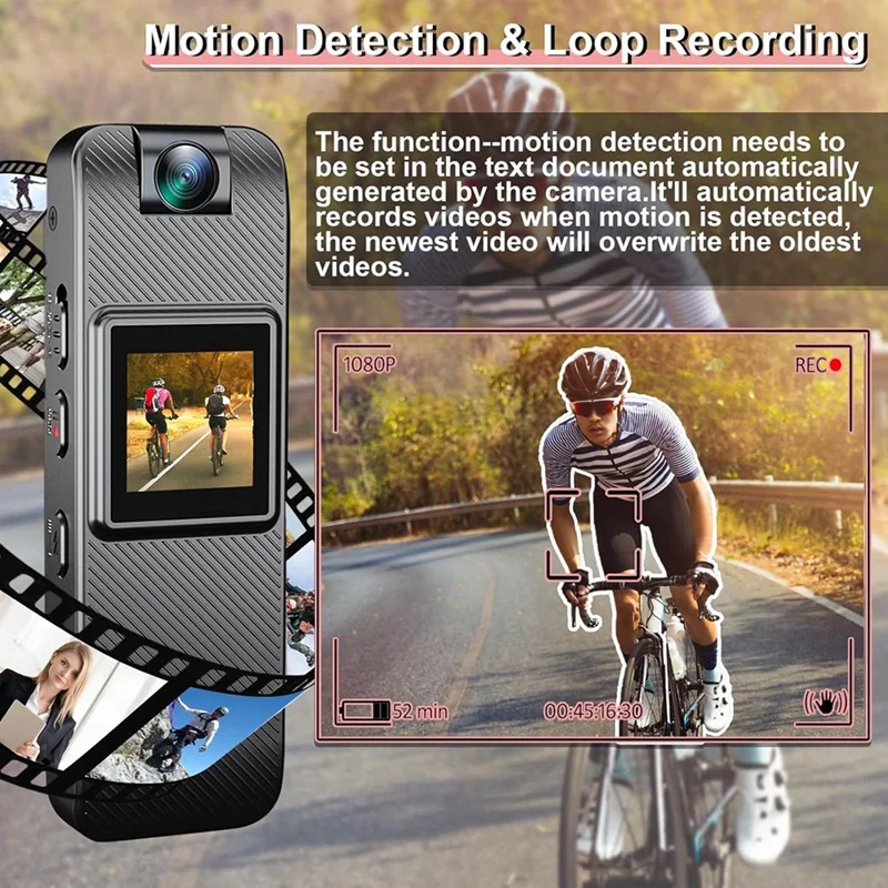 1080P Video Recorder Camera,Small Security Camera with Night Vision Portable Mini Body Camera for Law Sports Delivery-A20R