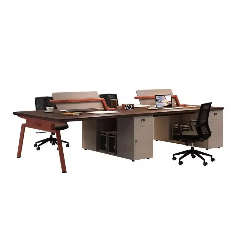 4/6 staff table Modern simple computer table and chair combination