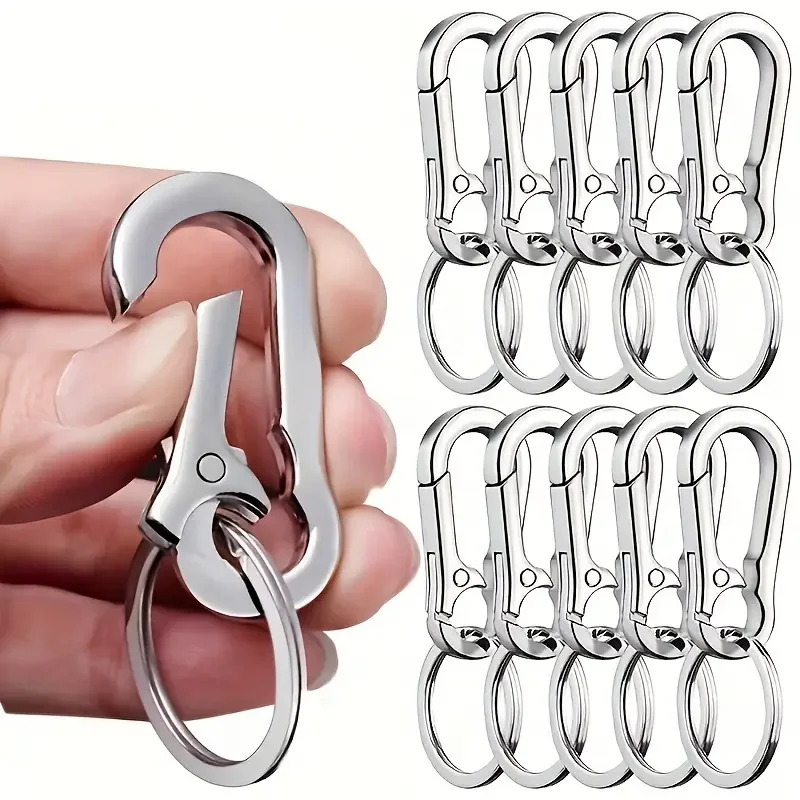 1/20pcs Carabiner Clip Keychain Metal Carabiner Shape Key Ring Keyring Key Holder Clips Hook Holder Organizer Car Keys Finder