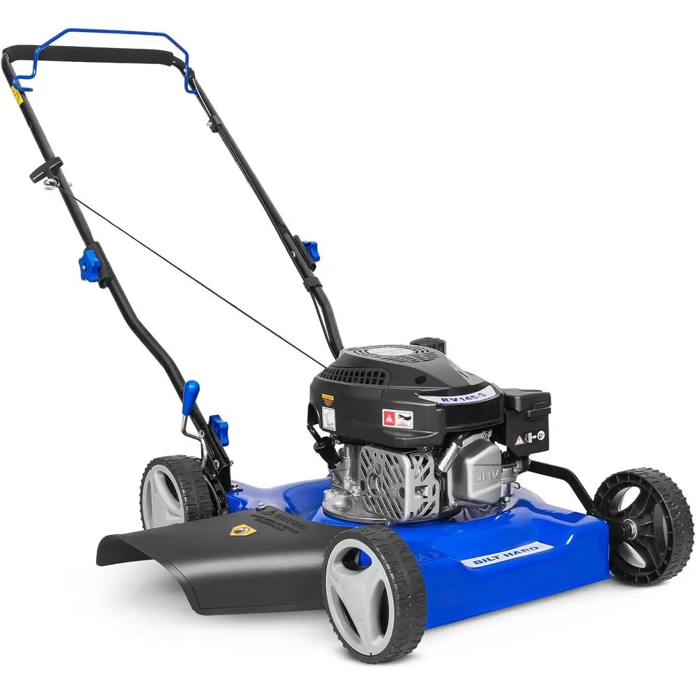 

20'' Push Gas Lawn Mower, 144cc 4-Cycle OHV Engine Walk Behind Lawnmower, Side Discharge with 8-Position Adjustable Cutting Heig