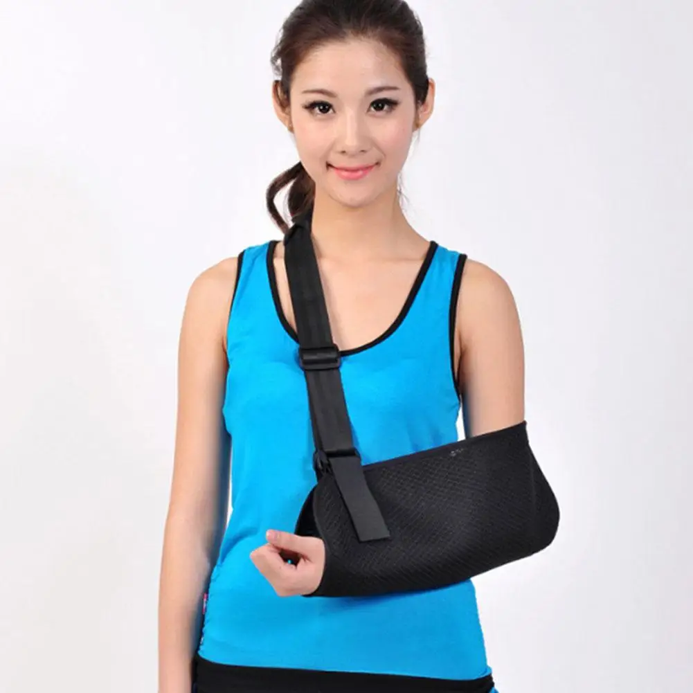 1Pcs Portable Black Arm Sling Elbow Support Immobilizer Brace For Hand Broken Fractured Arm Strap Injury Sprain Arm Brace S Z0J5