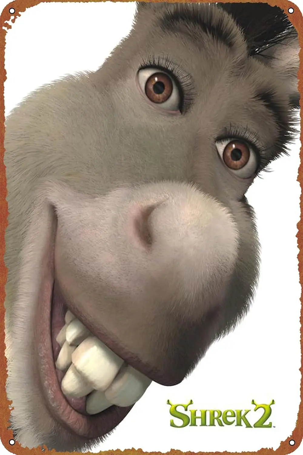 Póster de aluminio metálico de Shrek 2, decoración retro para el hogar, bar, oficina, cafetería, cocina, dormitorio, restaurante, garaje, supermercado, tienda