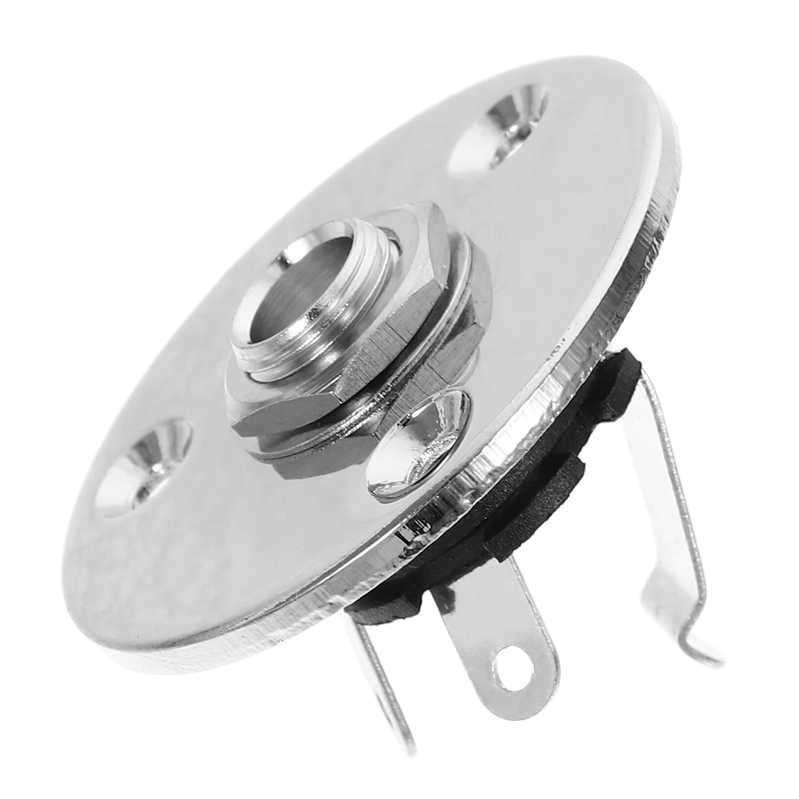 

Round 1/4 Inch 6.35mm Guitar Jack Plug Socket Guitar Pickup Output Input Jack Plug with Jack Plate Screws for Electric Guitar Ba