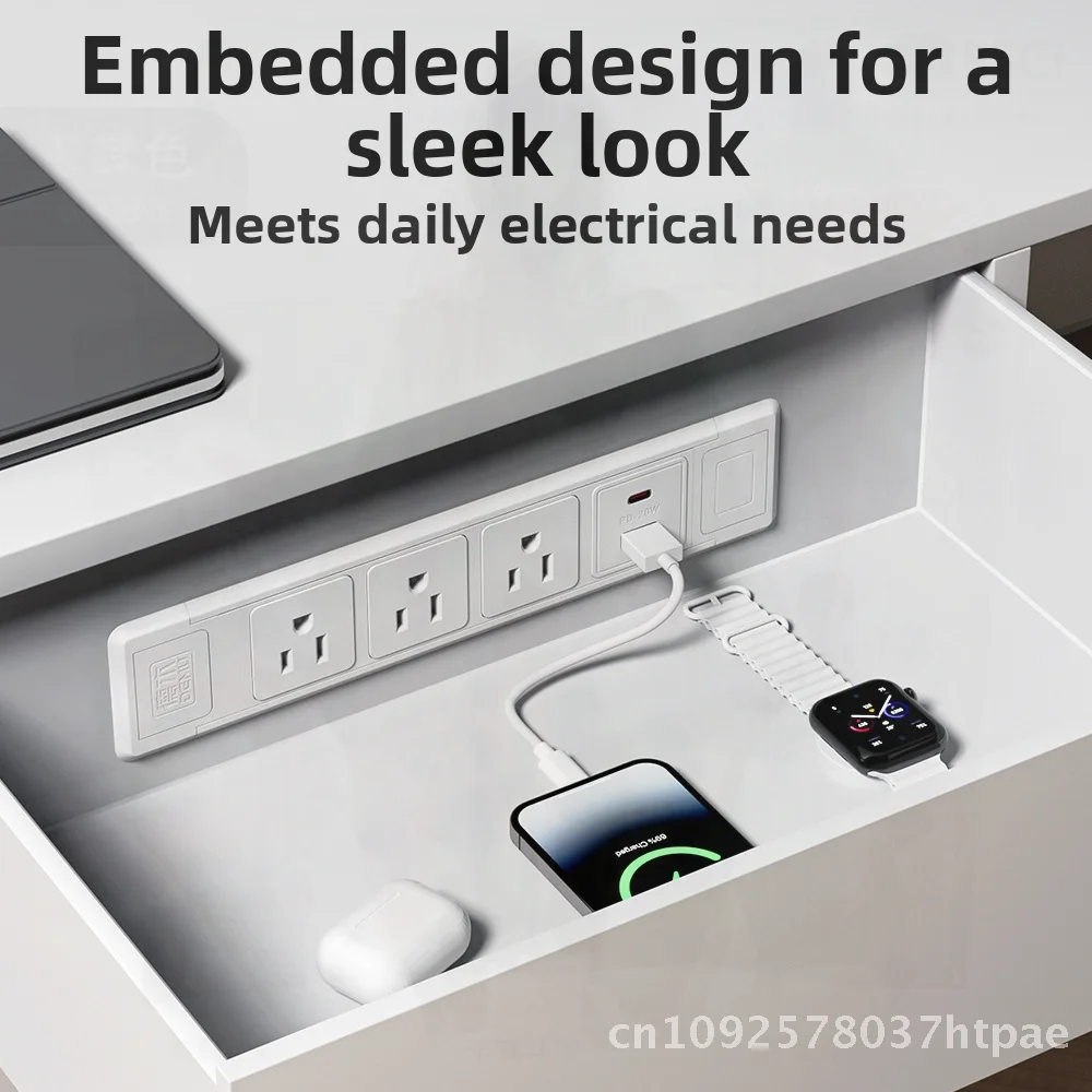 

American Standard Embedded Desktop Socket USB Row Office Plug Bedside Furniture Power Supply Cross-Border European British Style