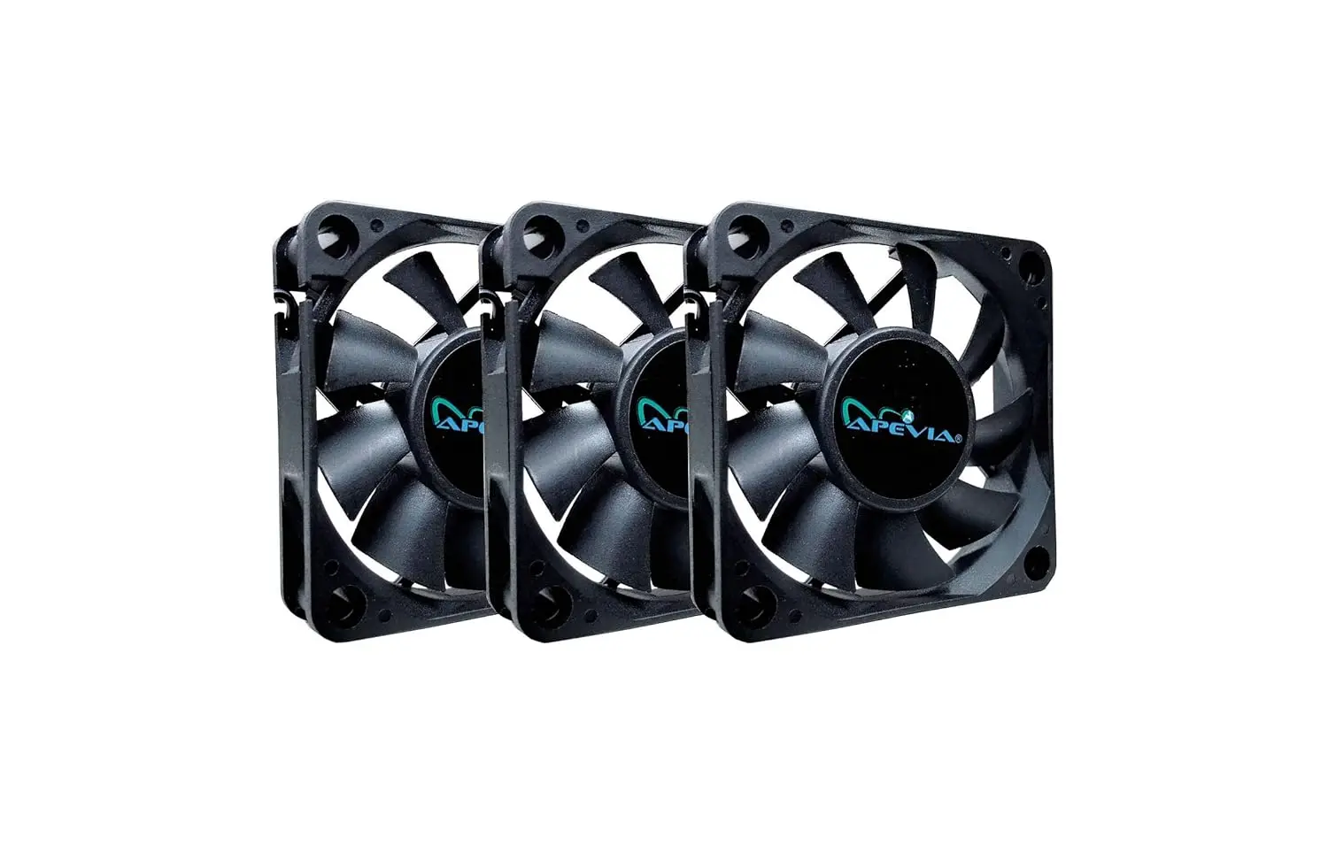 

60mm x 60mm x 15mm Black Case Fan 3-Pack with 4PIN Molex + 3PIN Motherboard Adapter