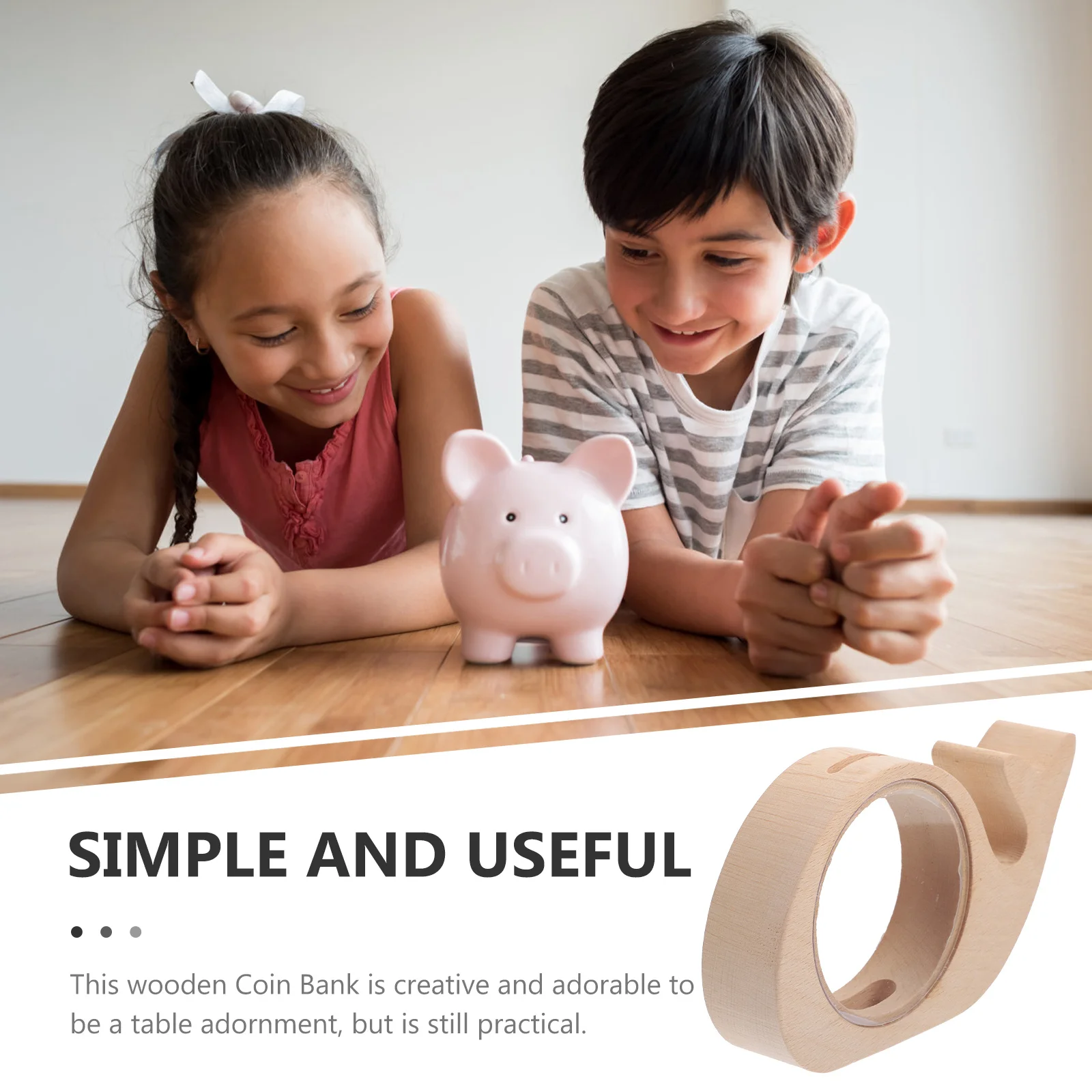 

Wooden Whale Piggy Bank for Kids Creative Animal Shape Money Box Decorative Coin Bank for Children Home School Office Use