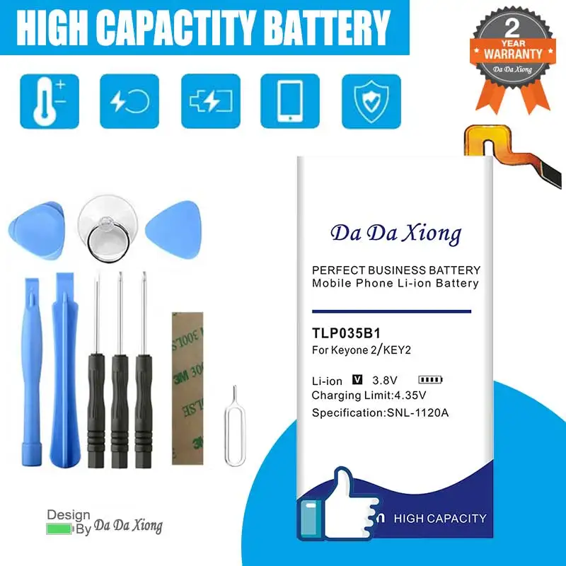 2024  New 4800mAh TLP035B1 Battery For BlackBerry Keytwo KEY2 Free Double-Sided Tape Sticker