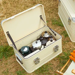 30L Aluminium Alloy Folding Storage Box Car Camping Folding Box Car Travel Military Gadget Camping Equipment Outdoor Accessories