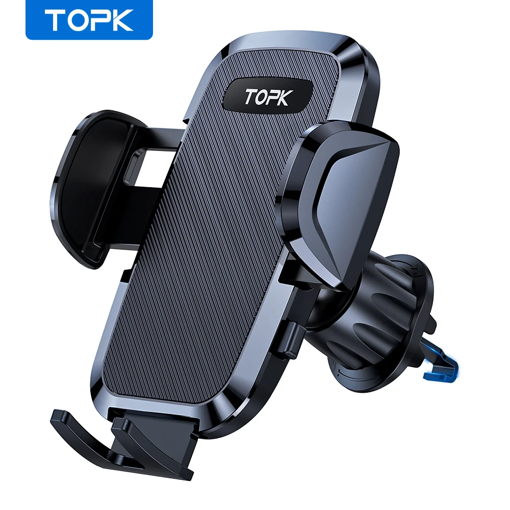 TOPK D36-G Universeller Autotelefonhalter mit Hakenclip, Lüftungsschlitze, Autohalterung 360° ° Rotation Universelle Handyhalterung für Mobiltelefone