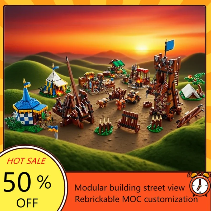 2601PCS Siege Encampment City Hot MOC Creative Christmas Puzzle Architecture DIY Birthdayal Assembly Toys Gifts