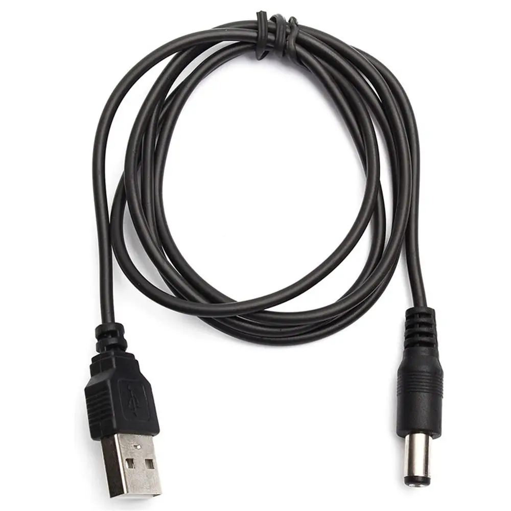 Adaptador de Cable para lámpara LED u otro equipo, conector de Cable de alimentación de barril, puerto USB a CC, color negro, 1M, 5,5X2,1mm, 5V, gran oferta