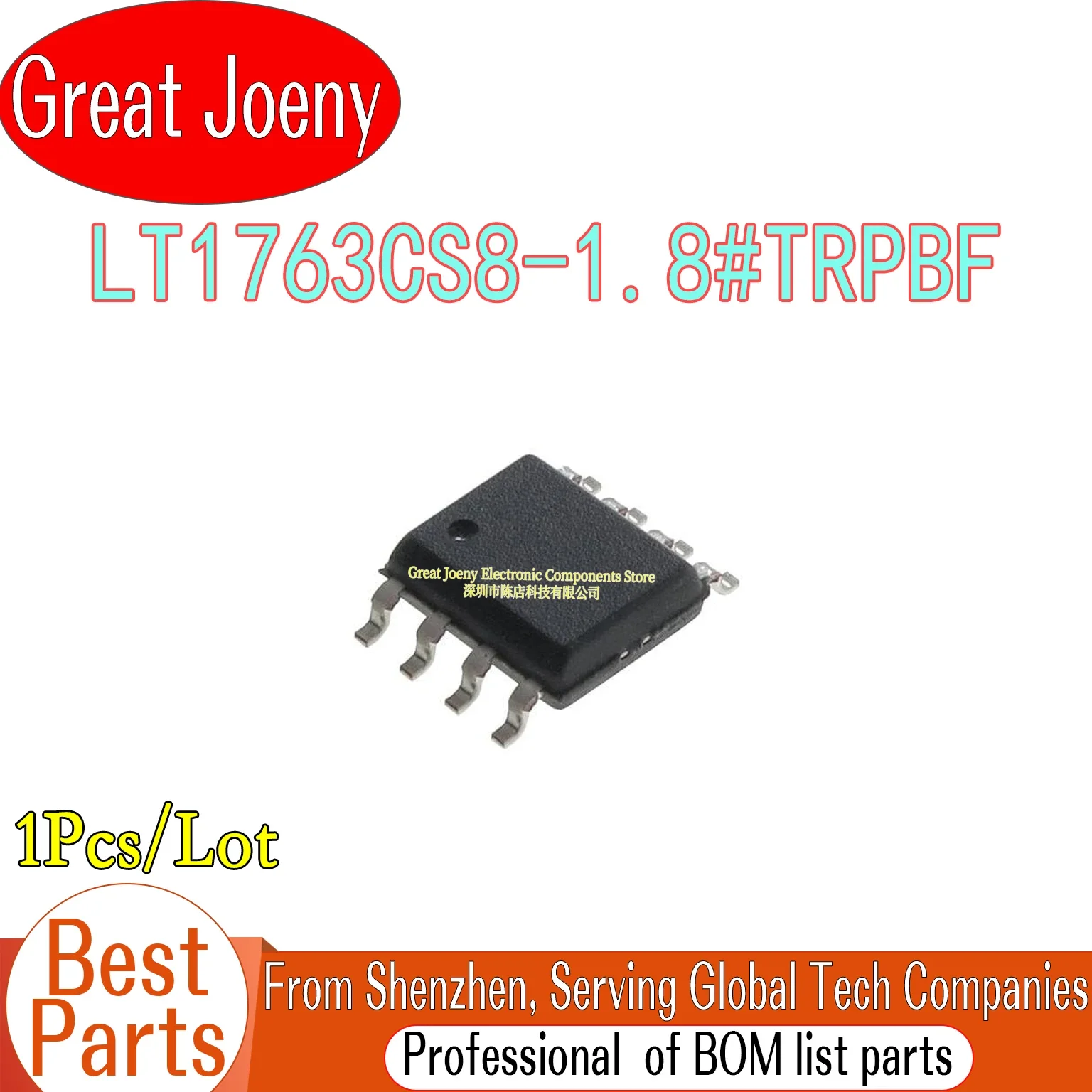 100% New Original LT1763CS8-1.8#TRPBF LT1763CS8-1.8 176318 LT1763CS8 IC Chipset Bulk Best Price SOP-8