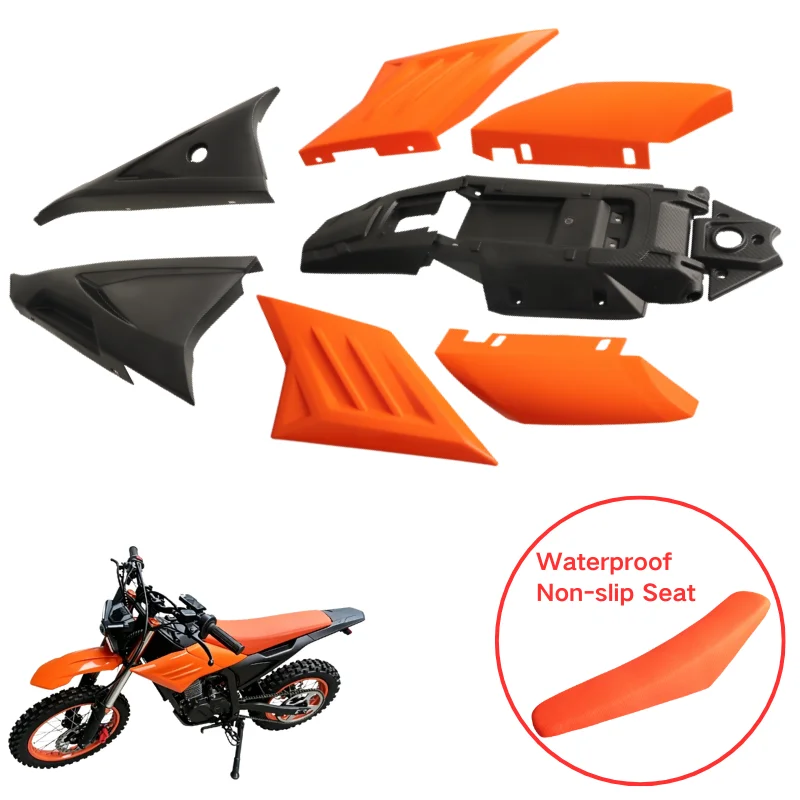 Waterproof Anti-slip Seat & Full Plastic Body Kit for Yozma IN10 Electric Dirt Bike Complete Fairing Panel Set Replacement
