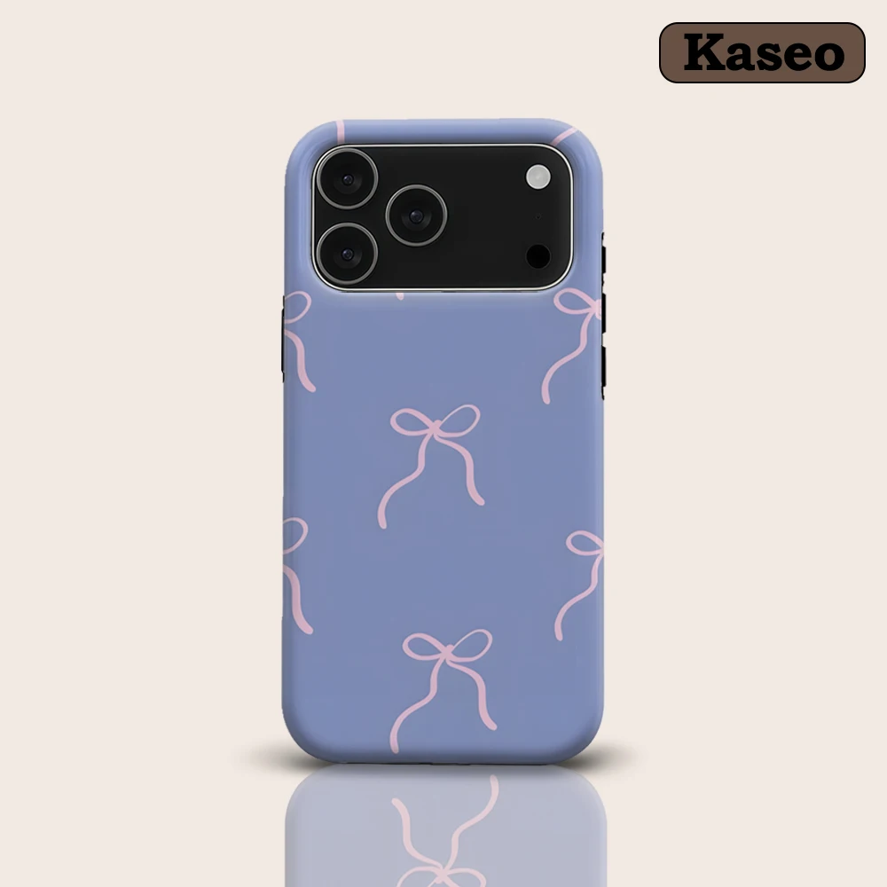 

KASEO Matte Bumper for Magsafe Case for IPhone 17 16 15 14 Plus 13 Pro Max Shockproof Hard PC Pastel Bows Cover