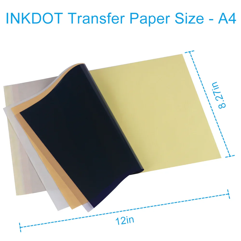 EMALLA Tattoo Transfer Paper A4 Size Carbon Thermal Copy Paper Tattoo Stencil Paper for Tattoo Transfer Printer Machine Supply