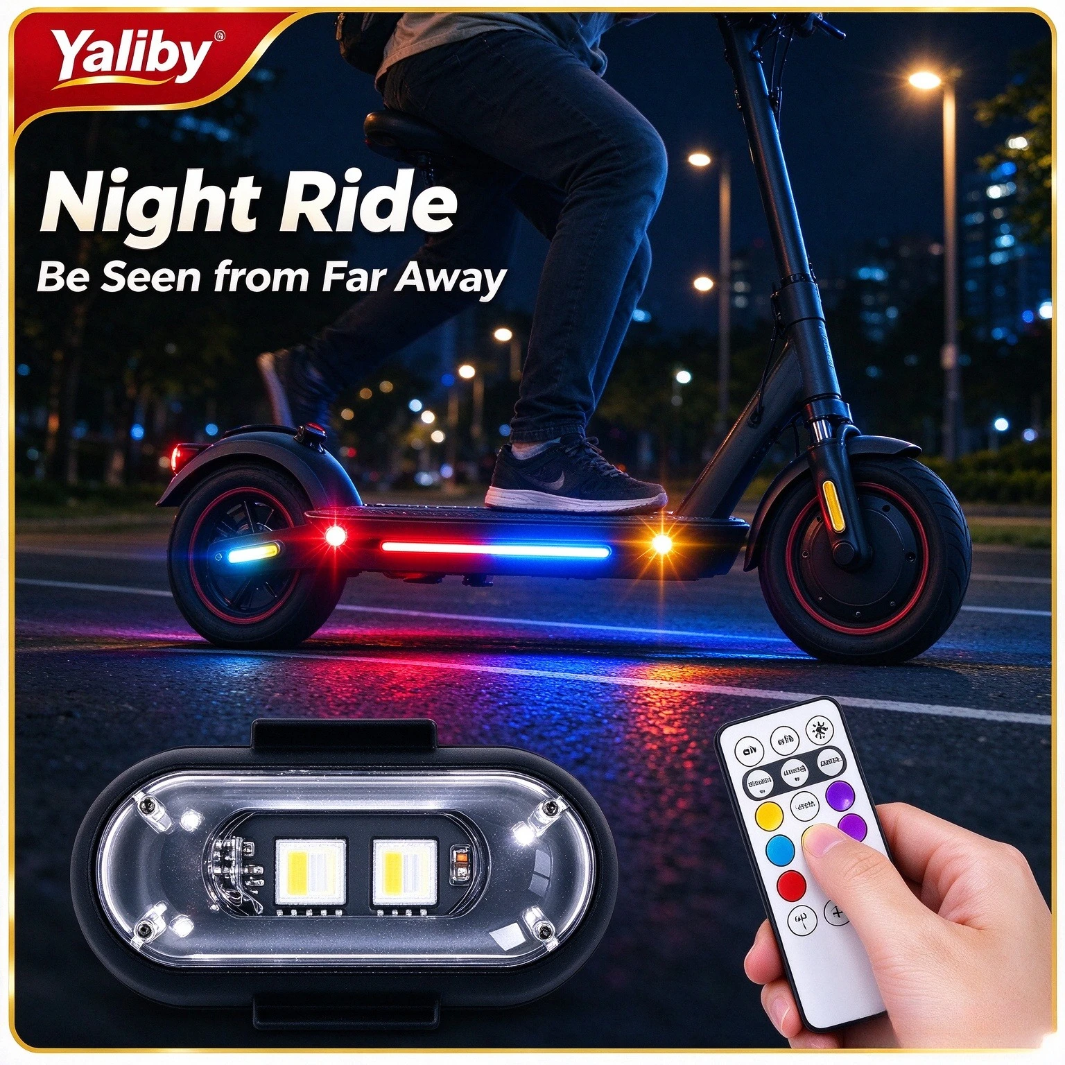 For Xiaomi M365 Pro Mi3 Mi4 Mi5 Mi6 6Lite Elite LED Flash Position Wireless Light RGB Led Electric Scooter Strobe Lights
