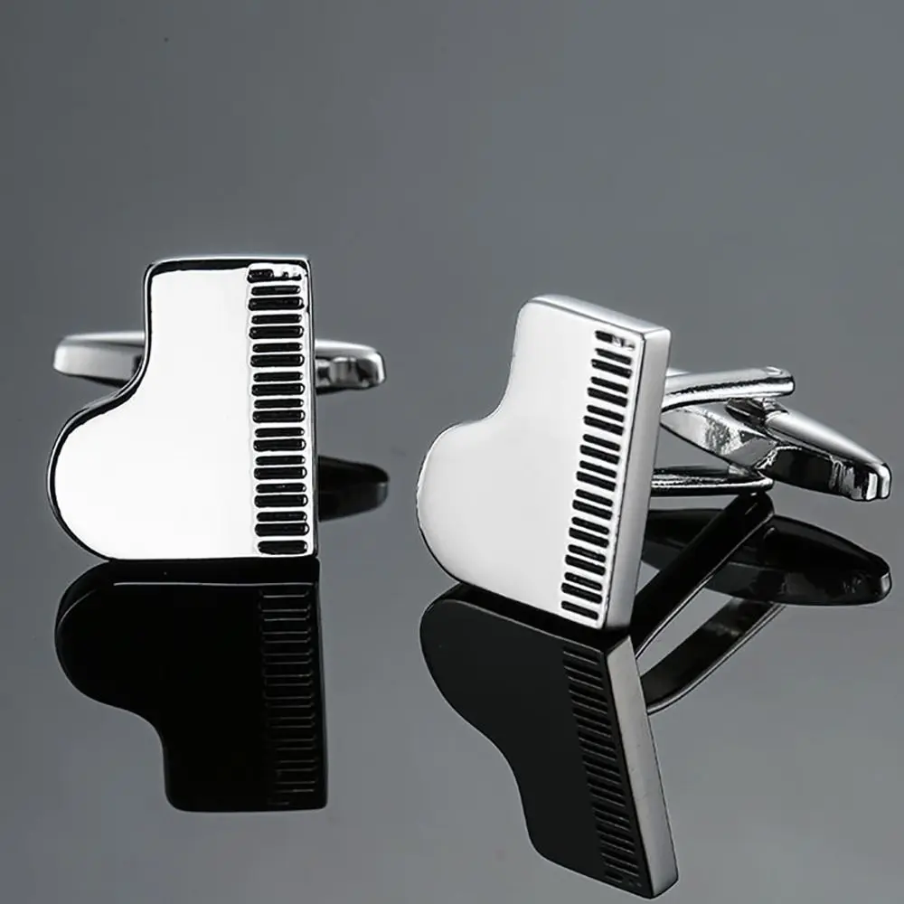 Treble Clef Guitar Cuff Links Drum Saxophone Music Note Sleeve Button Piano Bass Music Instrument Series Cufflinks