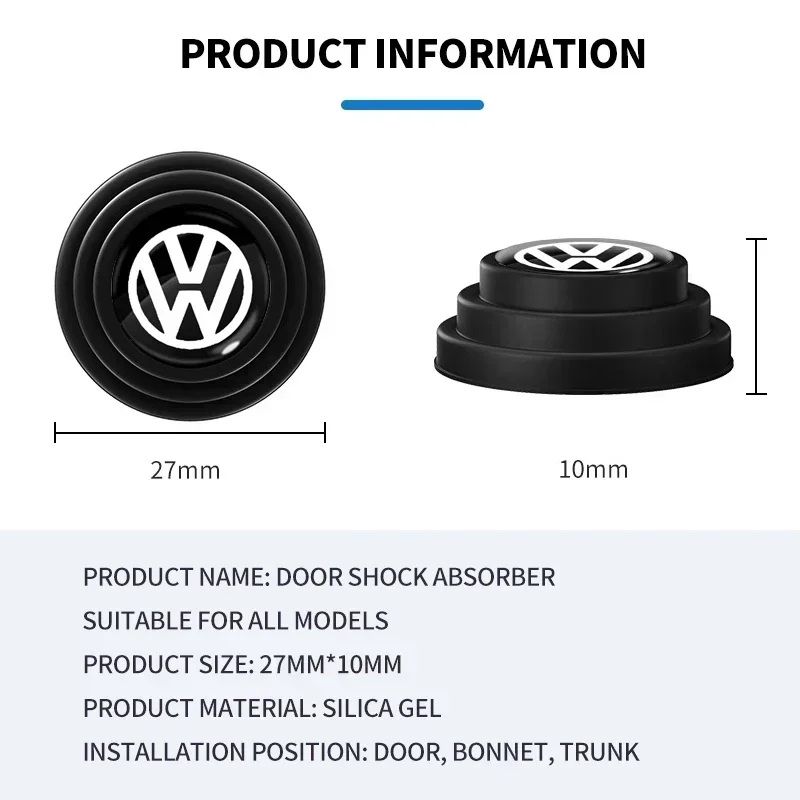 1/2/4pcs Car Door Absorber Shockproof Anti Noise Pad Buffer Gasket For VW GTI Polo Golf Passat Tiguan Arteon Touareg Taigo Caddy