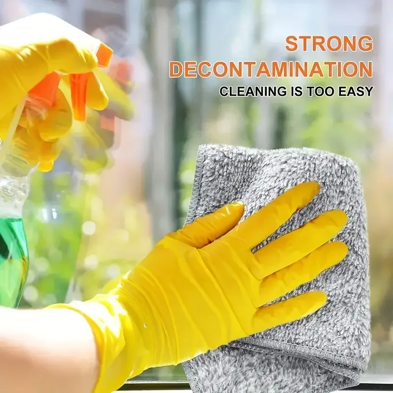 1/20PCS Gray Bamboo Charcoal Thickened Super Absorbent Dishcloth Anti-grease Kitchen Wiping Rags Microfiber Cleaning Cloths