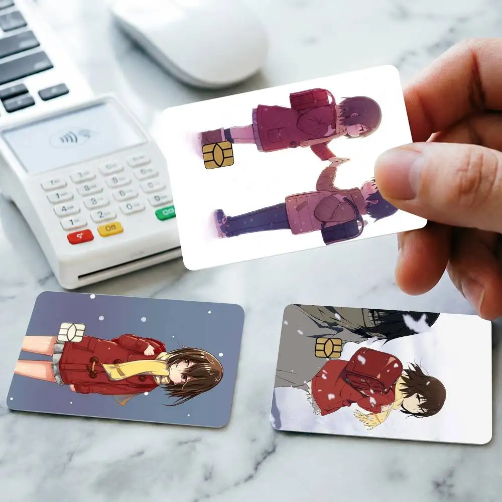 A-Anime Erased Kayo Hinazuki Credit Card HD Stickers Game Card Decal Small Chip Waterproof Sticker Gift